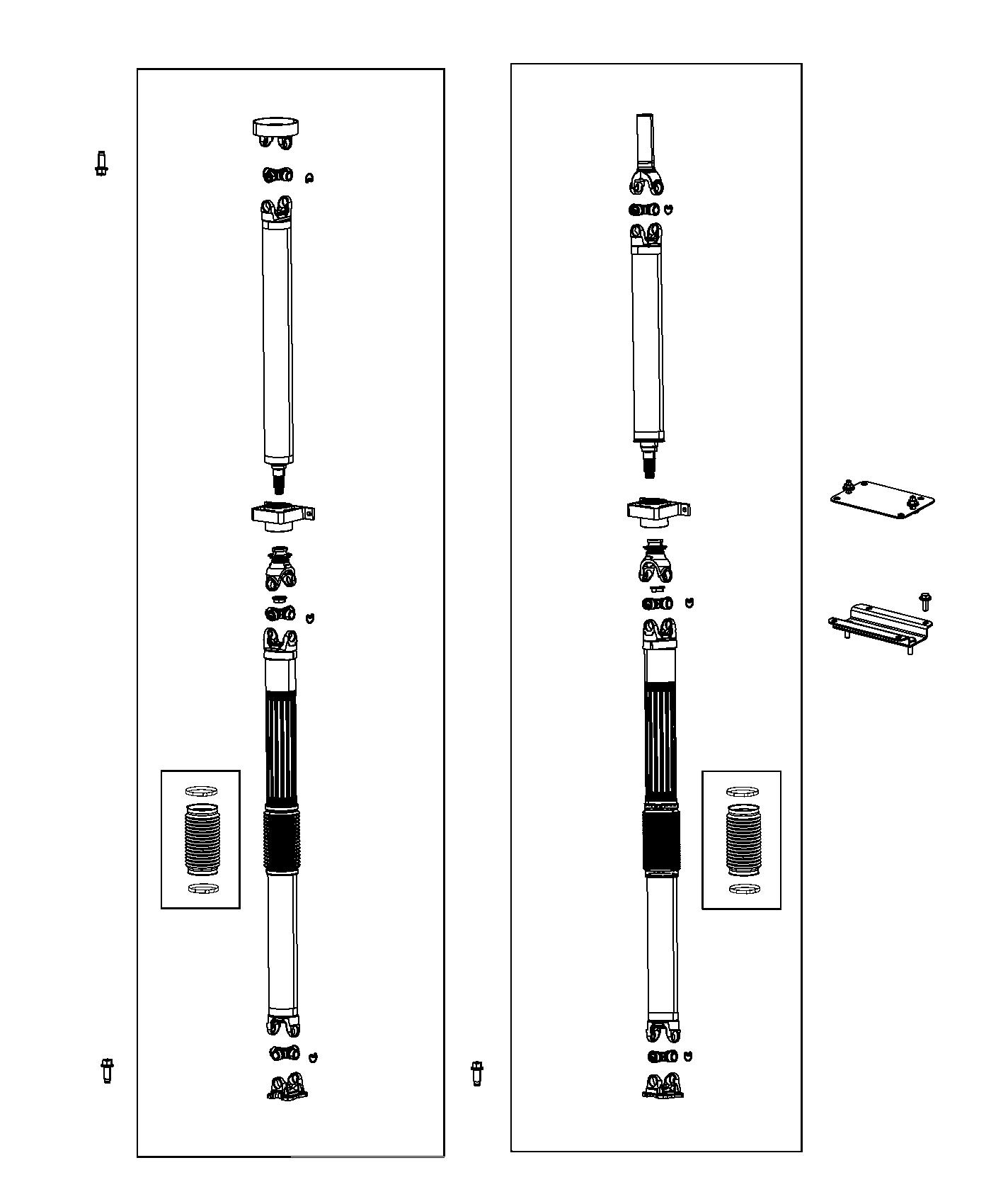 Diagram Shaft, Drive, 2-Piece. for your 2002 Chrysler 300  M 