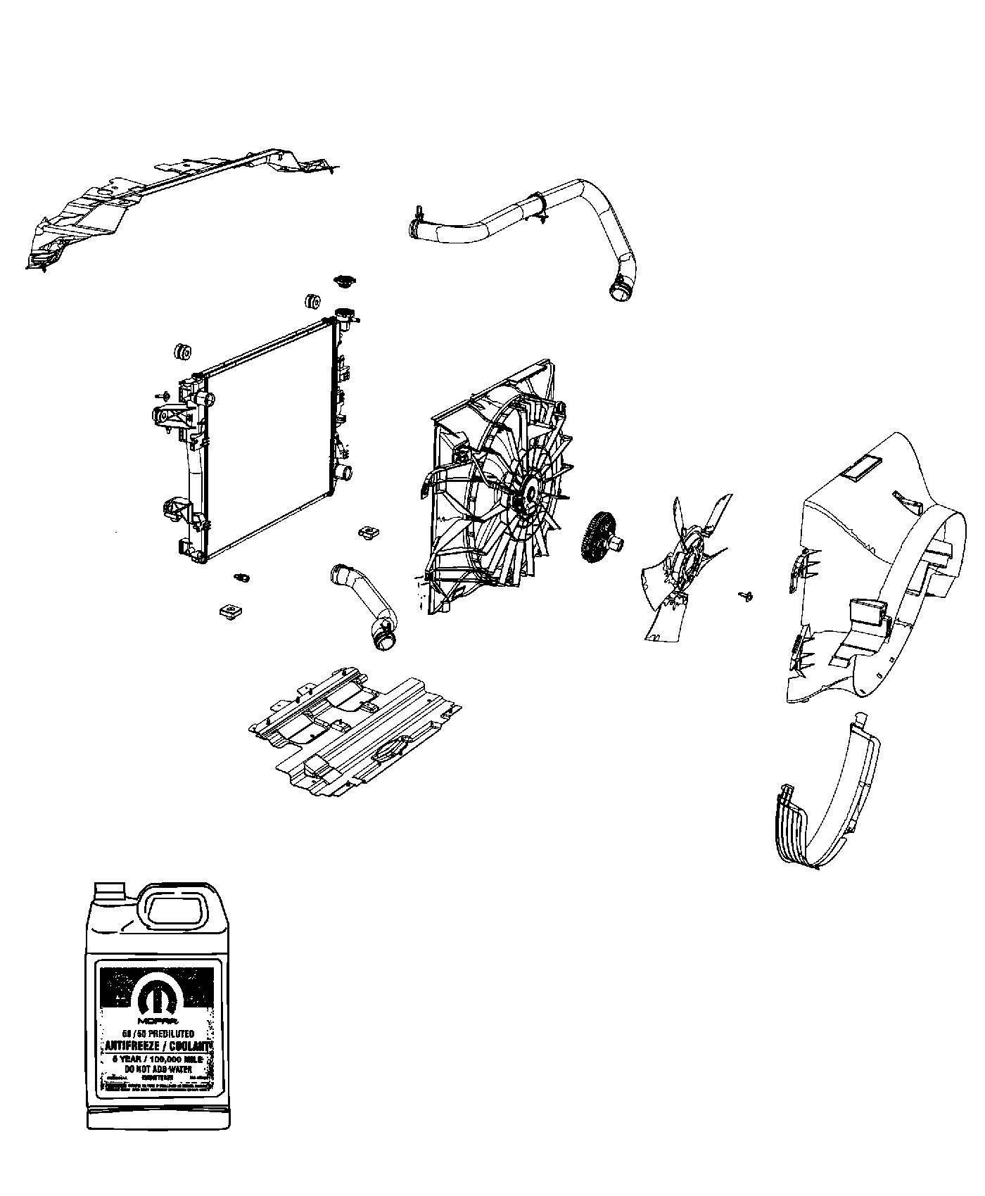 Diagram Radiator and Related Parts. for your 2013 Ram 2500 6.7L Turbo I6 Diesel A/T 4X2  