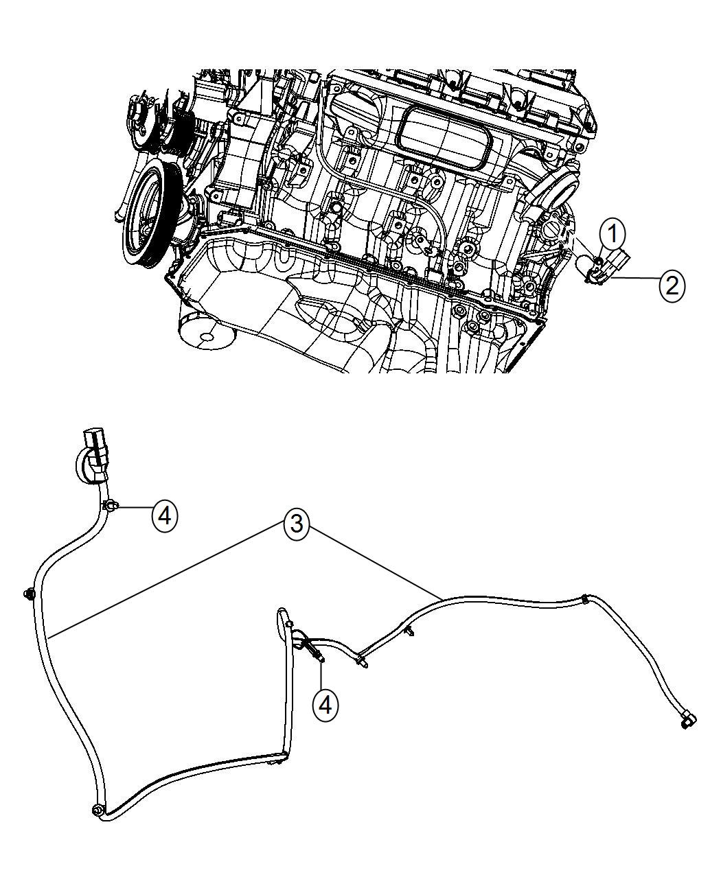 Diagram Engine Cylinder Block Heater 5.7L [5.7L V8 HEMI MDS VVT Engine]. for your Ram 1500  