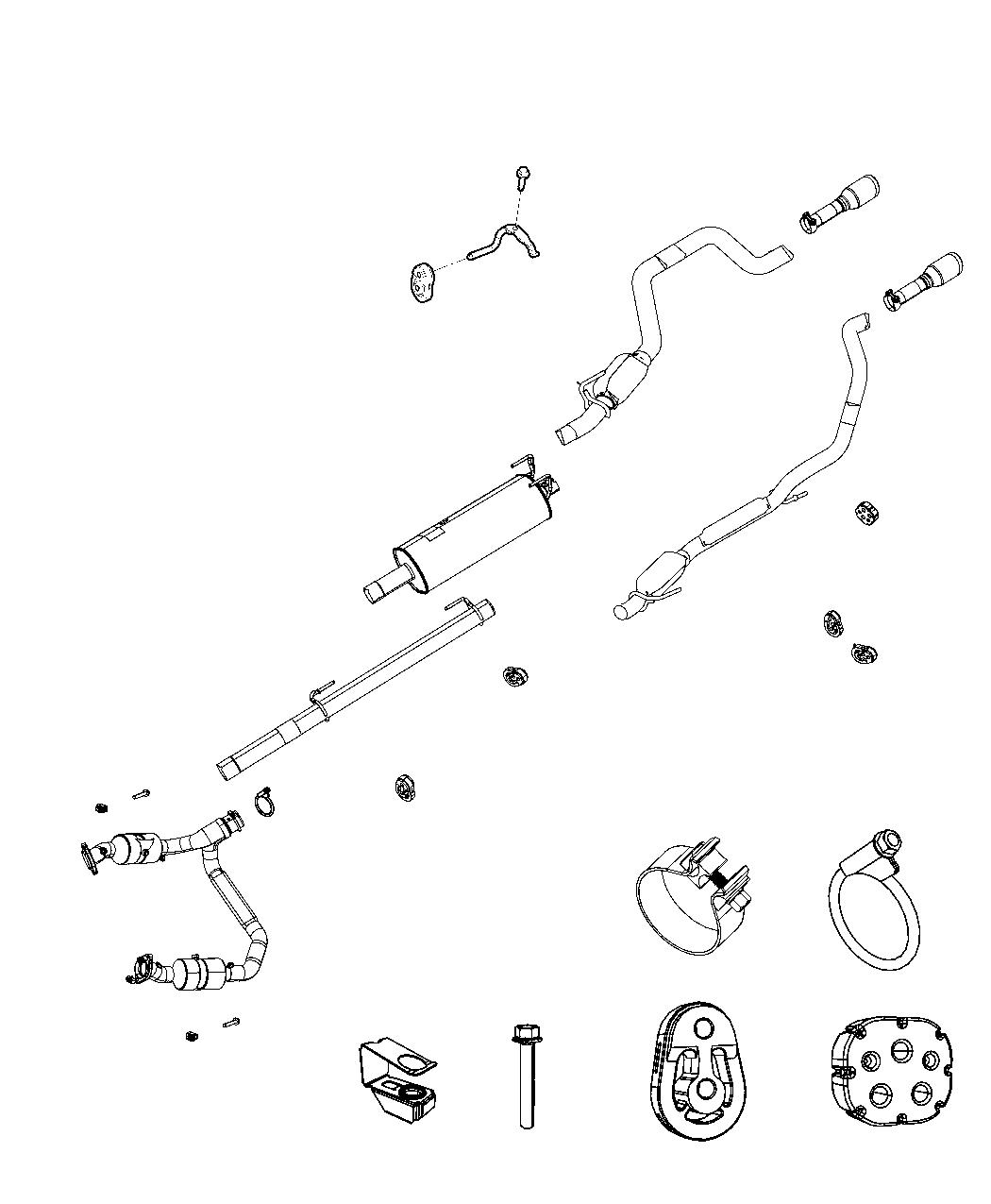 Diagram Exhaust System Dual. for your 2001 Chrysler 300  M 