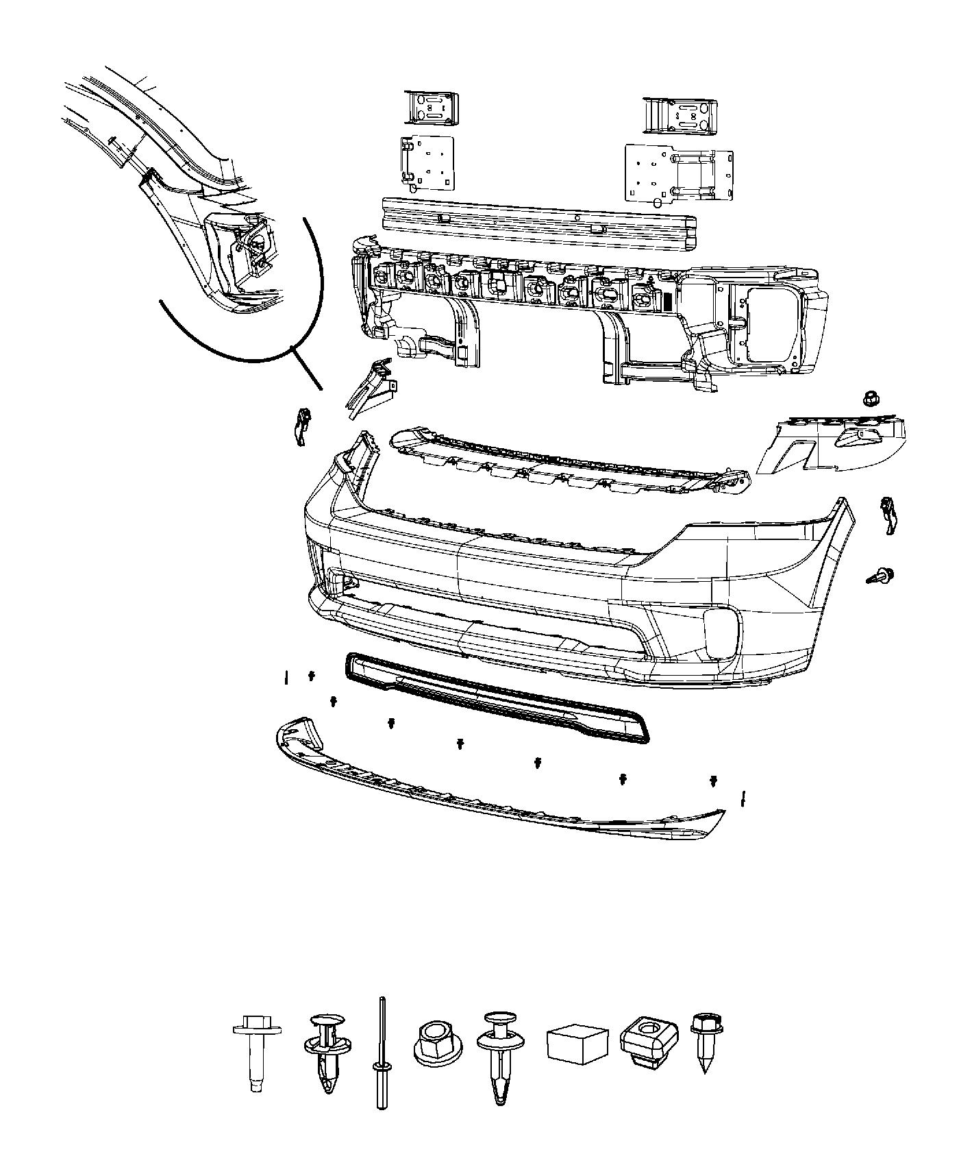 Diagram Fascia, Front, Body Color. for your 2007 Dodge Ram 1500   