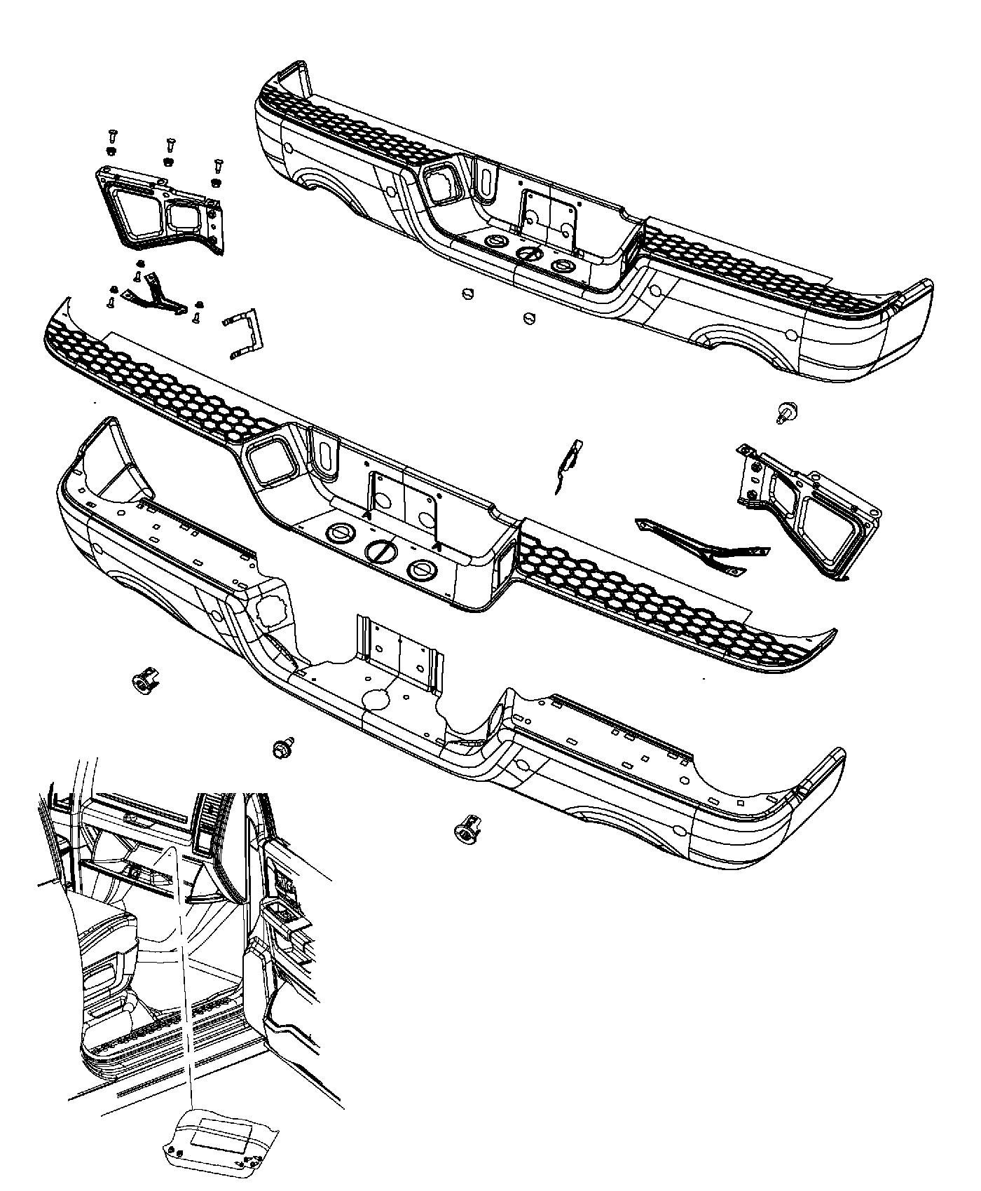 Diagram Bumper, Rear. for your Ram 1500  