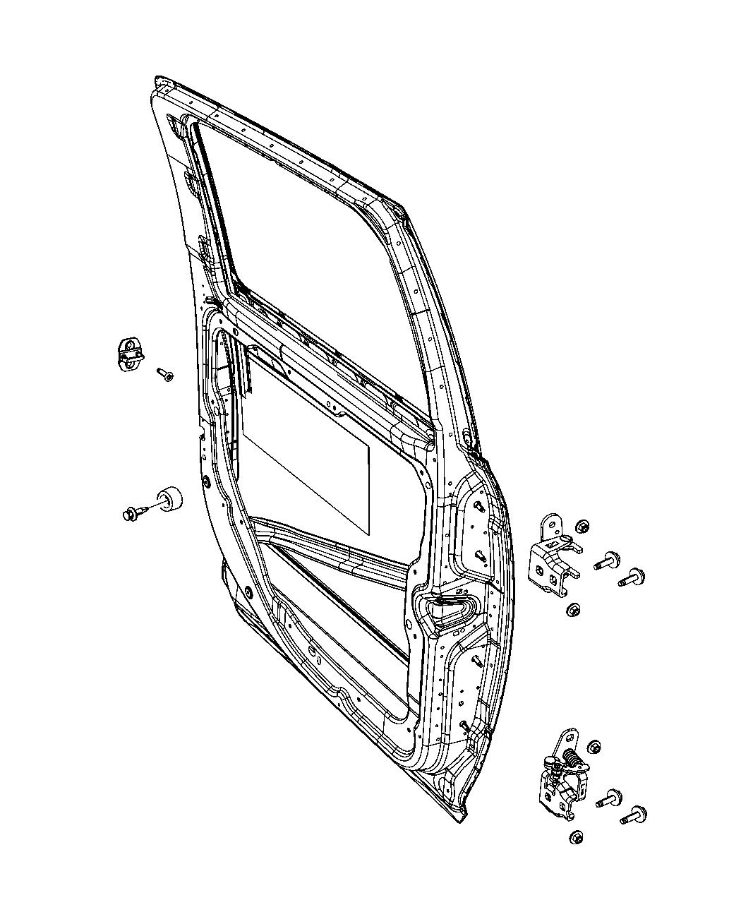 Diagram Rear Door, Shell and Hinges. for your Ram 1500  