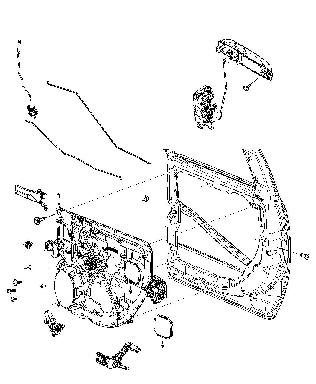 Diagram Rear Door, Hardware Components. for your 2002 Chrysler 300  M 