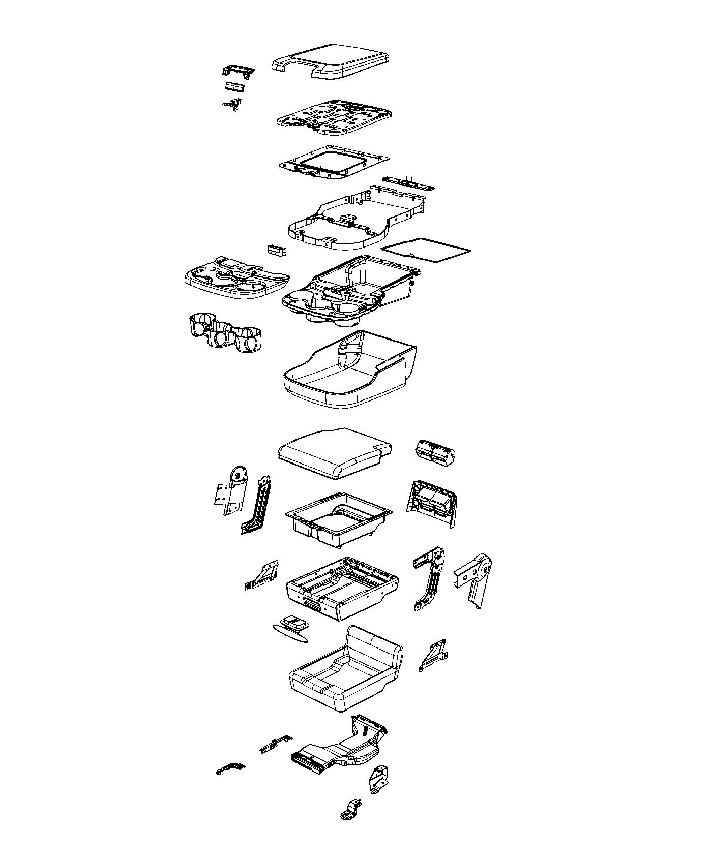 Front Seat - Center Seat Section. Diagram