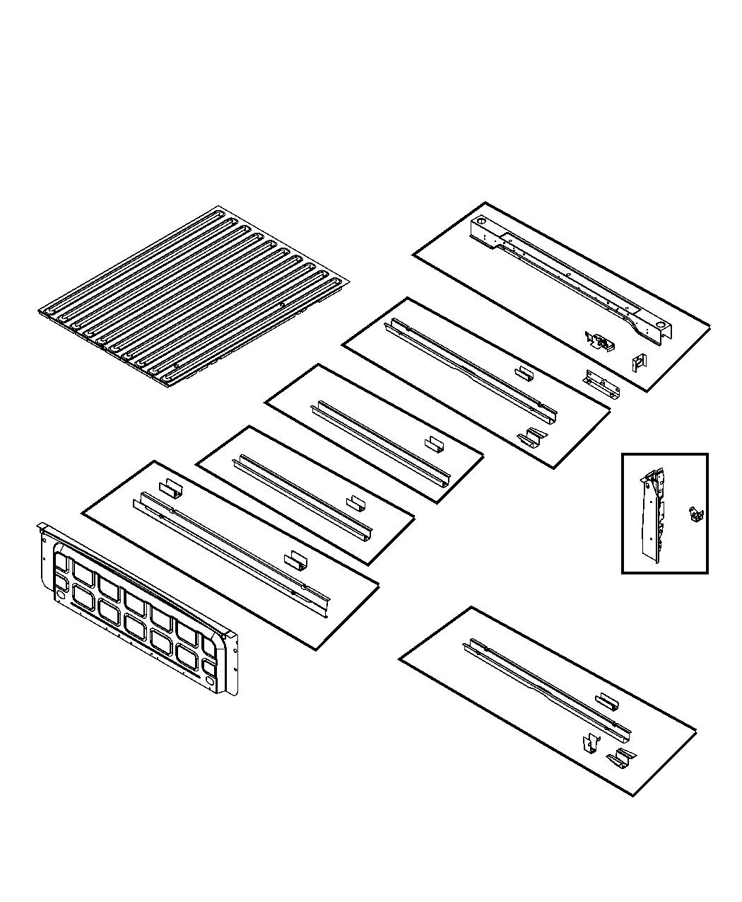 Diagram 8 Foot, Pick-up Box Crossmembers, Reinforcements. for your 2003 Chrysler 300  M 