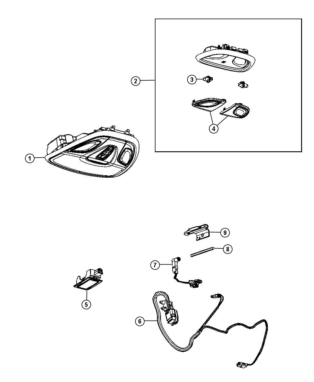 Diagram Lamps, Interior. for your 2000 Chrysler 300  M 