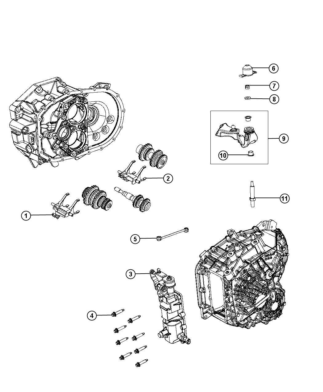 Diagram Shift Forks And Rails. for your 2013 Dodge Dart   