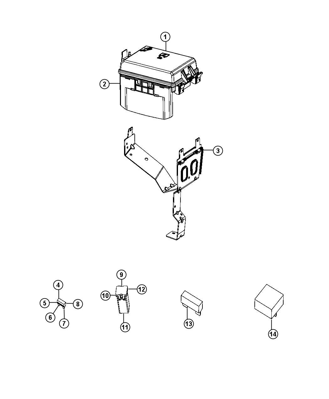 Diagram TIPM, Related and Component Parts. for your 2000 Chrysler 300  M 