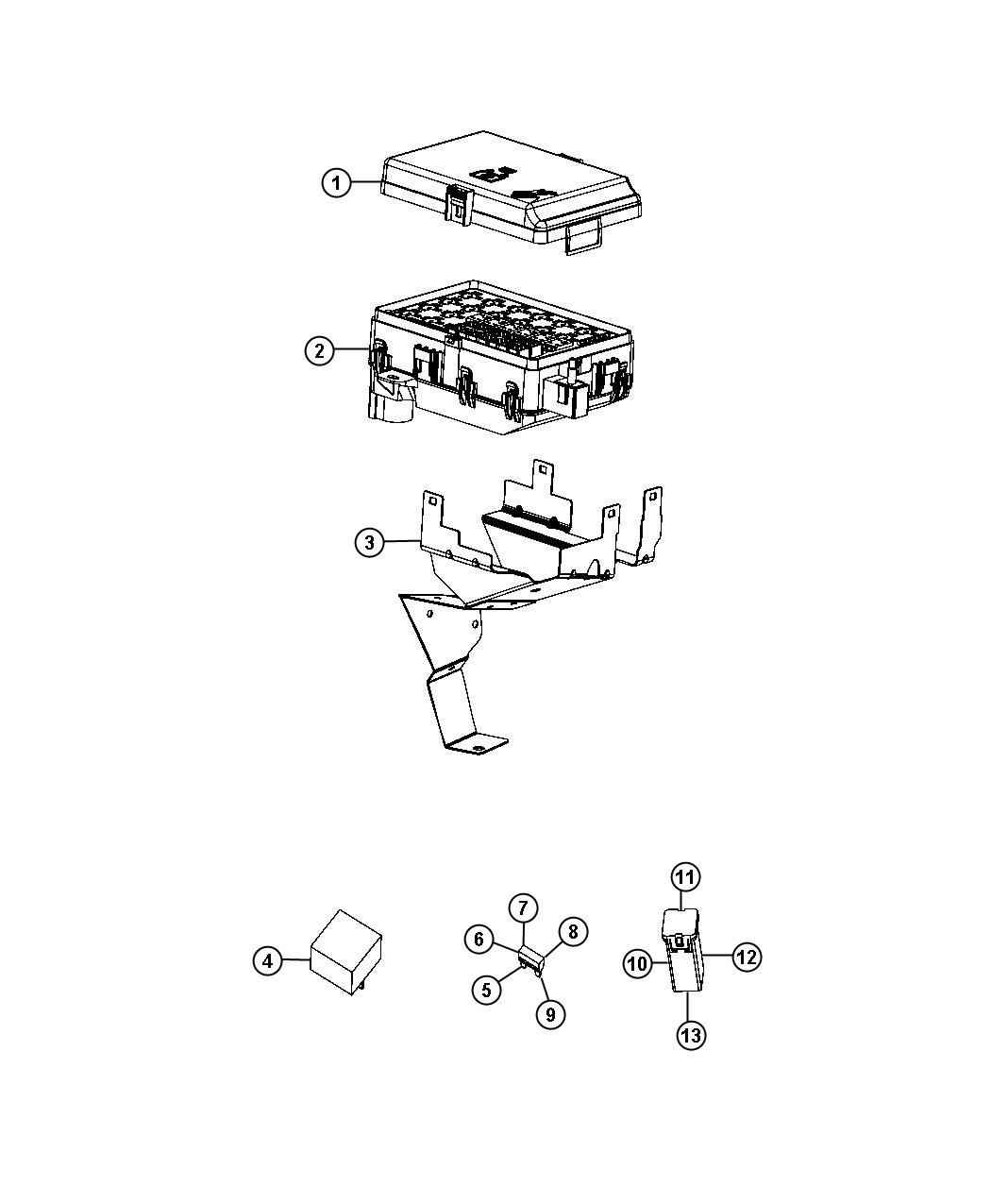 Diagram Power Distribution Center, Related, and Component Parts. for your 2002 Chrysler 300  M 