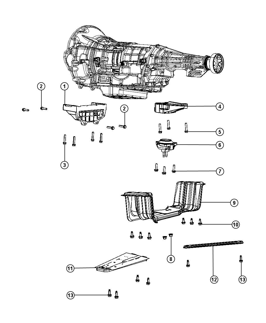 Diagram Structural Collar and Transmission Mount. for your Dodge