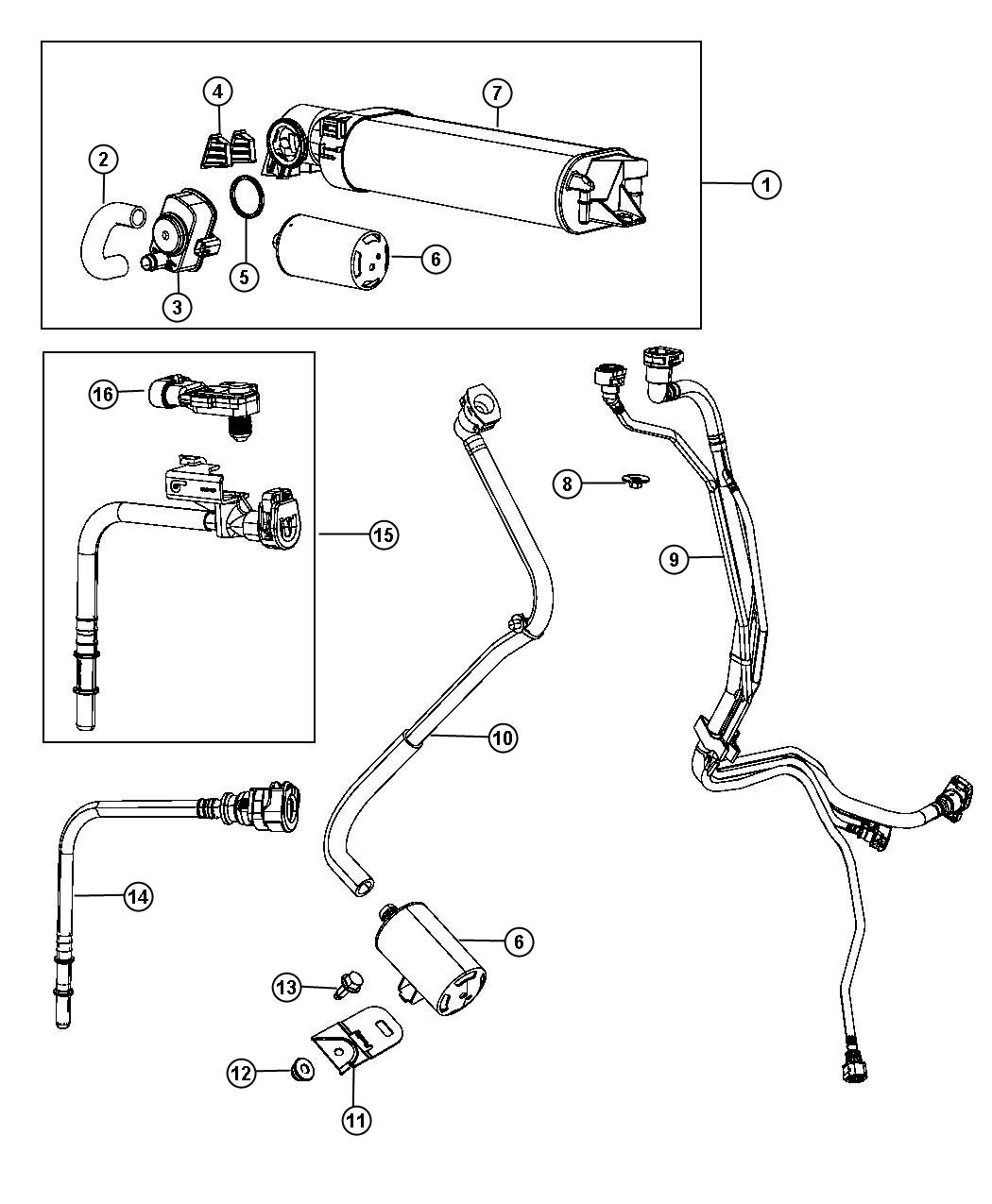 Vapor Canister and Leak Detection Pump. Diagram