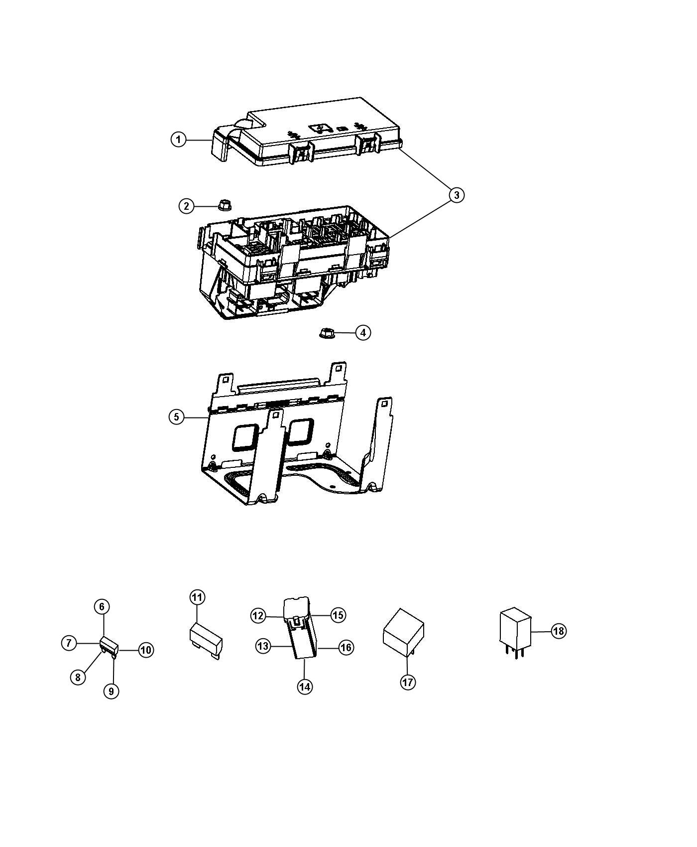 Diagram TIPM, Attaching and Component Parts. for your 2002 Chrysler 300 M  