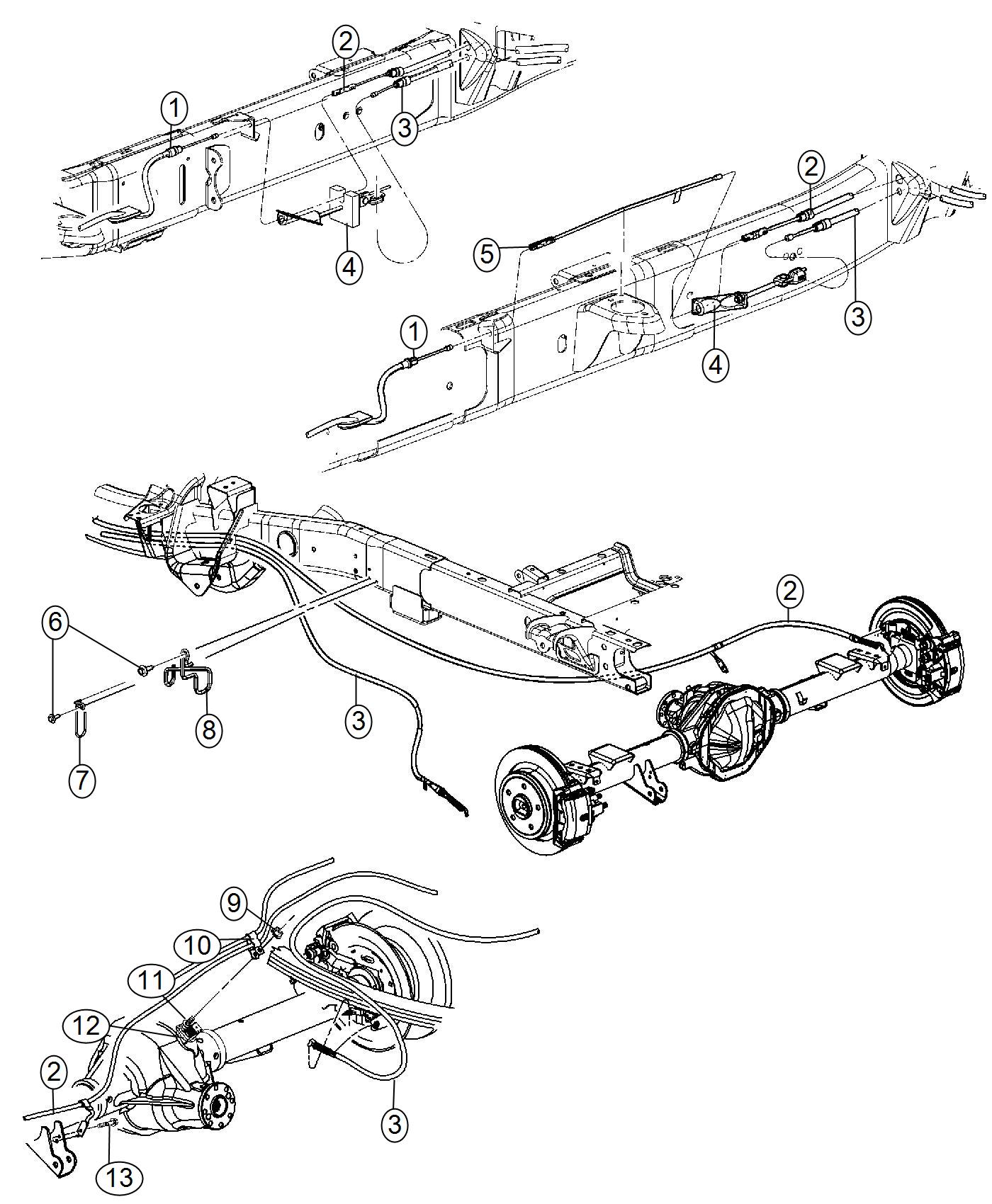 Park Brake Cables,Rear. Diagram