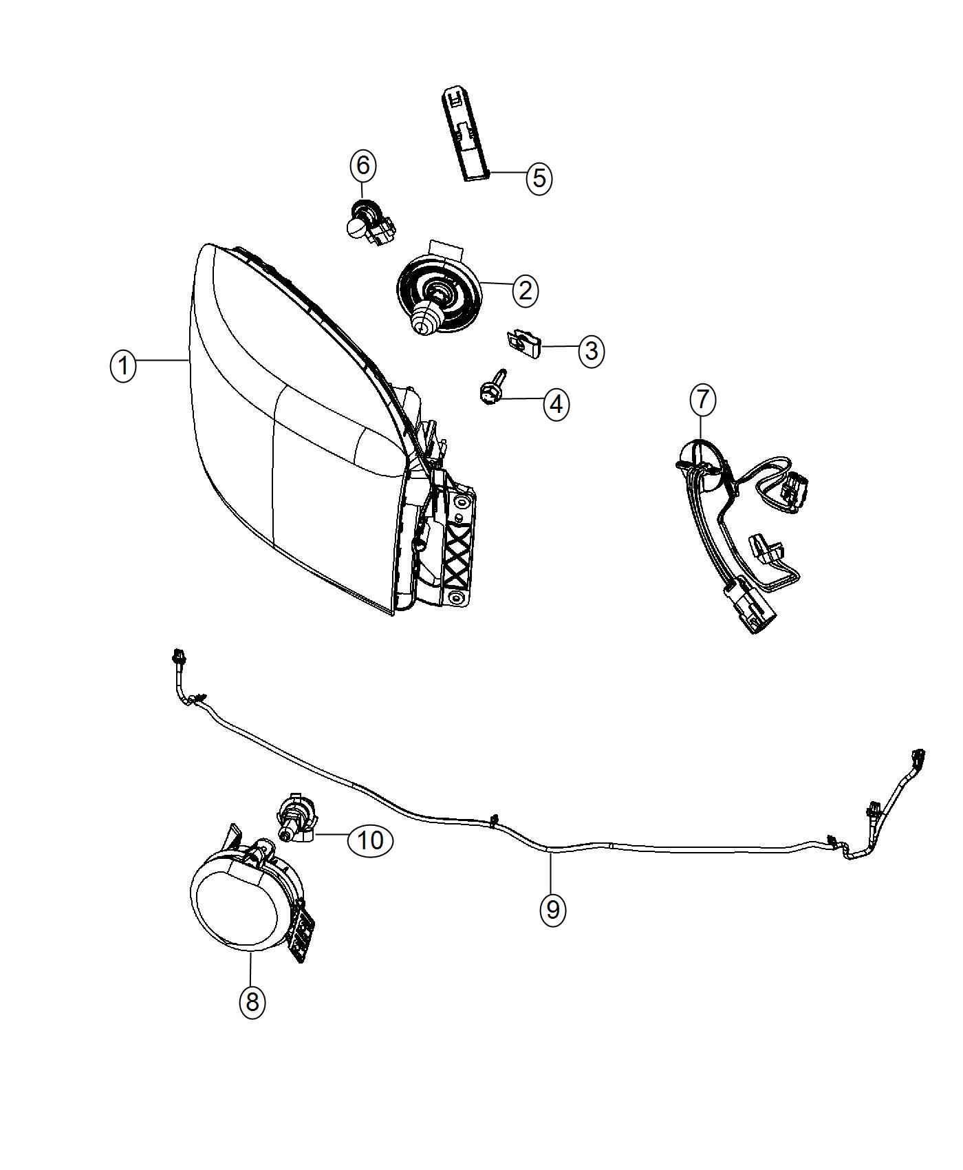 Lamps Front. Diagram