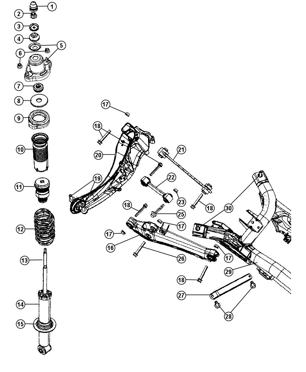 Diagram Suspension, Rear. for your Jeep Patriot  