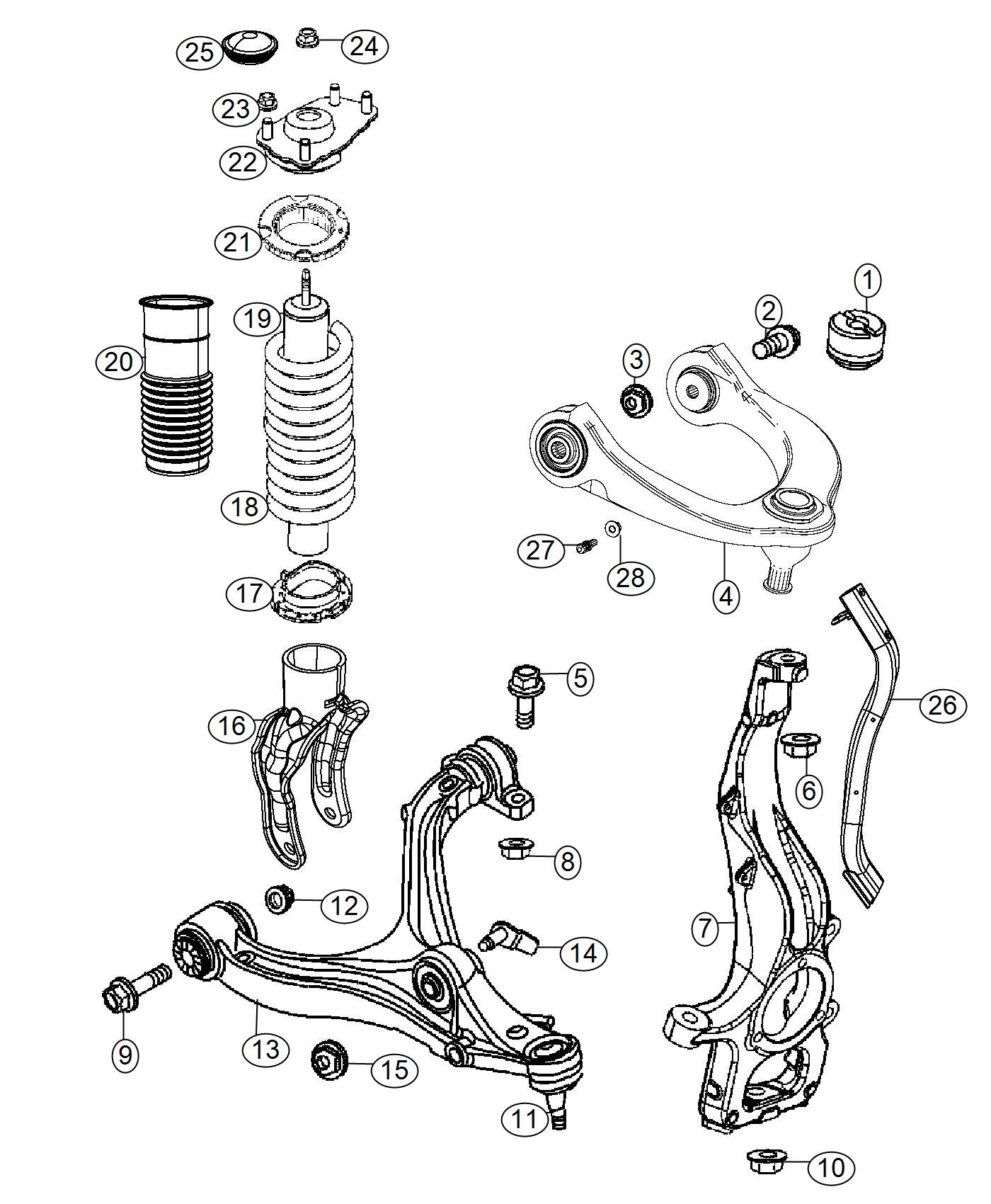 Diagram Suspension, Front. for your Jeep