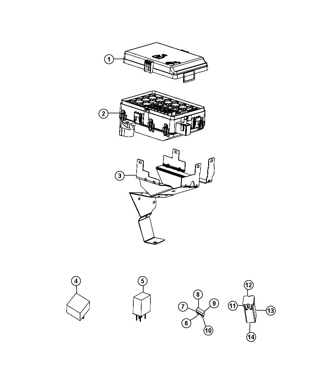 Diagram Power Distribution Center, Related and Component Parts. for your 2002 Chrysler 300 M  