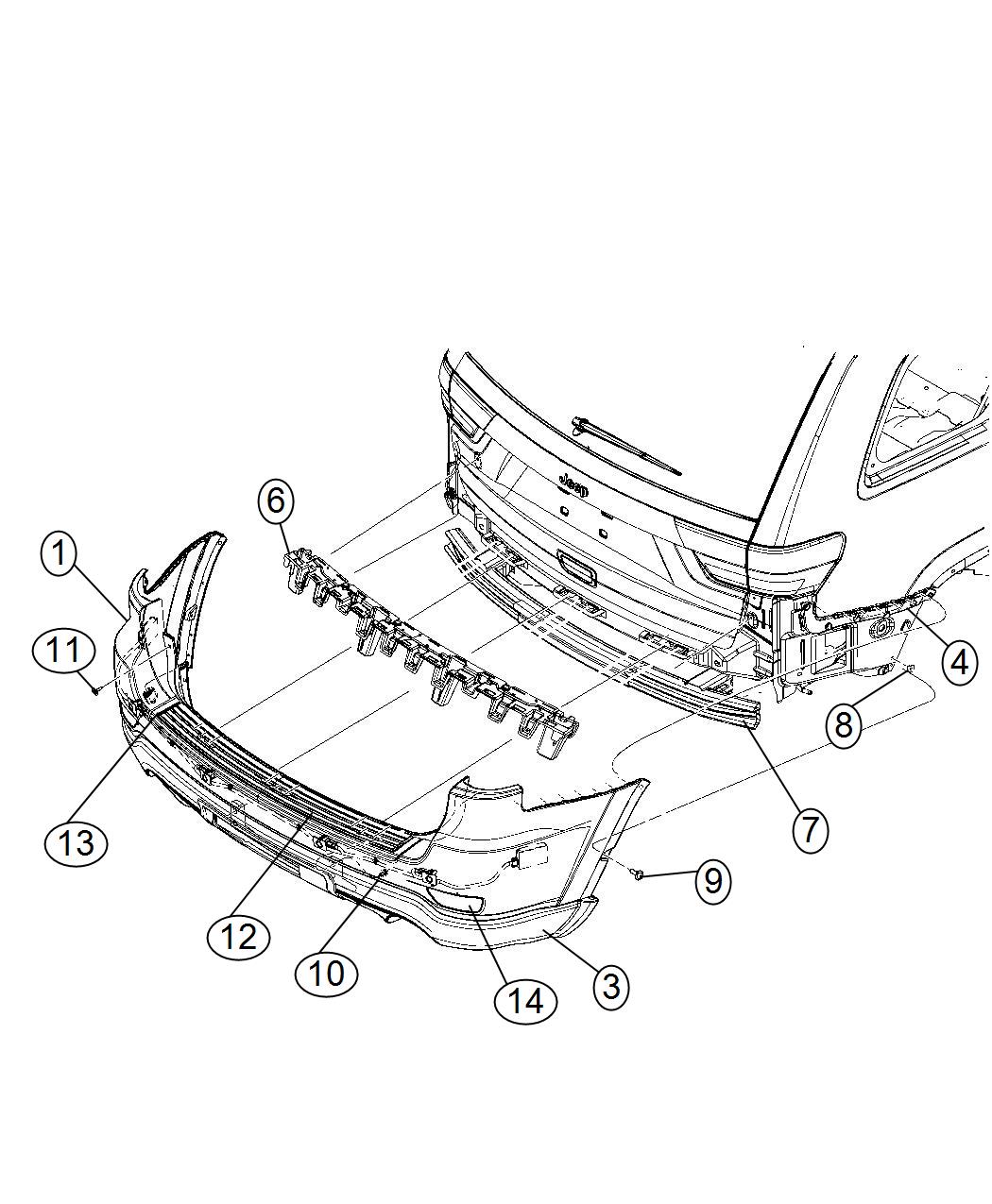 Diagram Fascia, Rear. for your 1999 Chrysler 300  M 