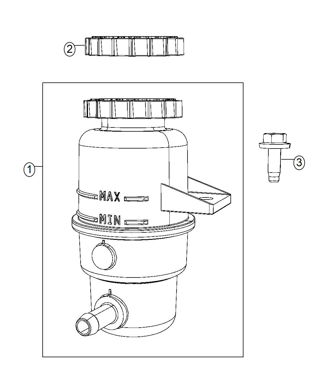 Diagram Power Steering Reservoir. for your Jeep