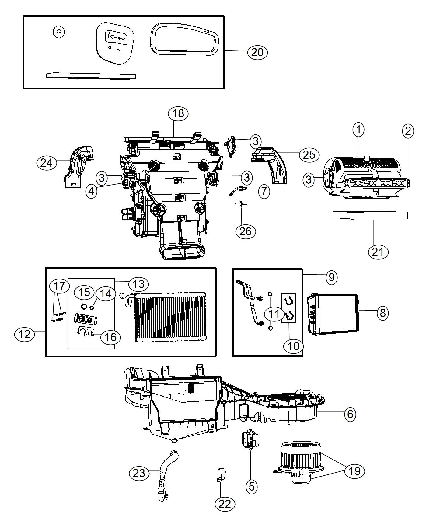 Diagram A/C and Heater Unit. for your Jeep