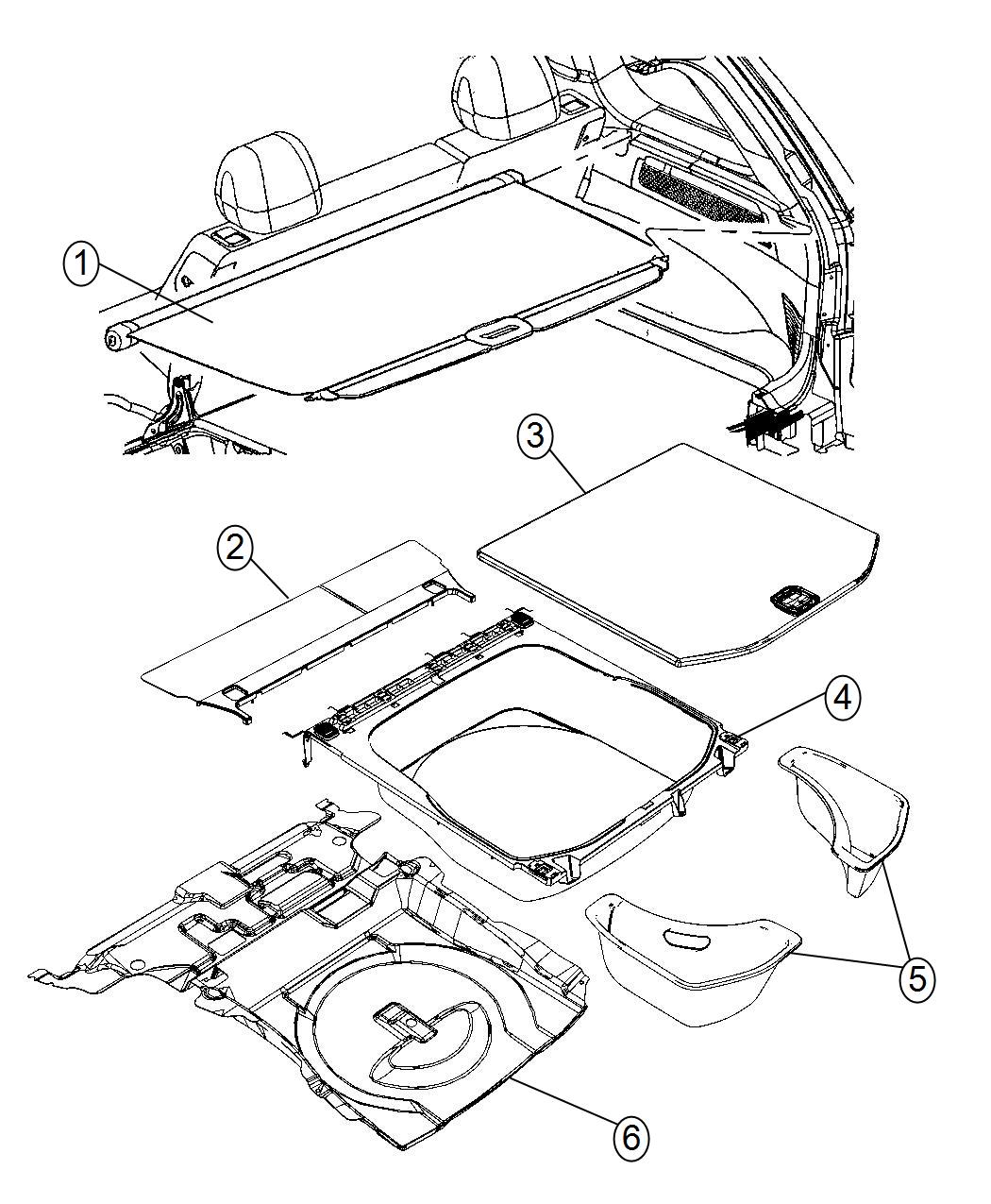 Diagram Load Floor, Cargo. for your 2016 Jeep Grand Cherokee   