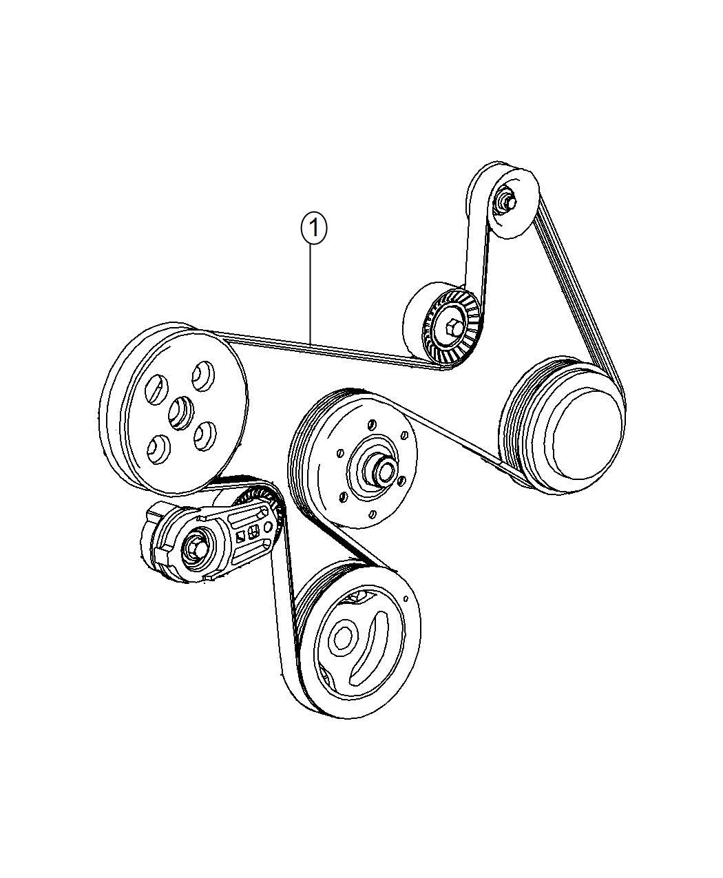 Diagram Belts, Serpentine and V-Belts. for your Jeep Grand Cherokee  