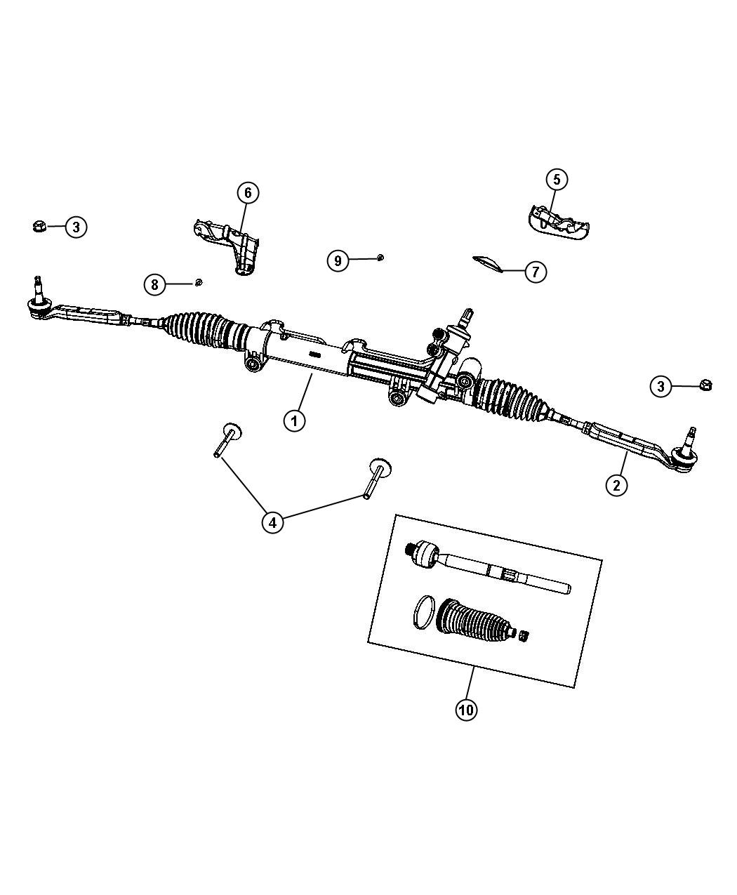 Diagram Gear Rack and Pinion. for your 2010 Dodge Charger   