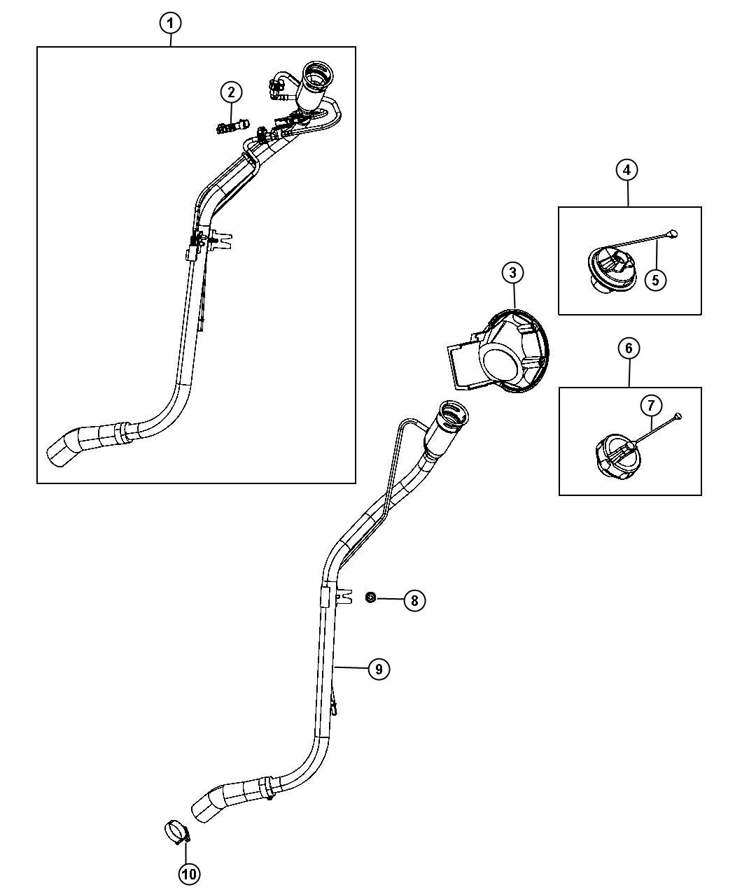 Diagram Fuel Tank Filler Tube. for your Chrysler