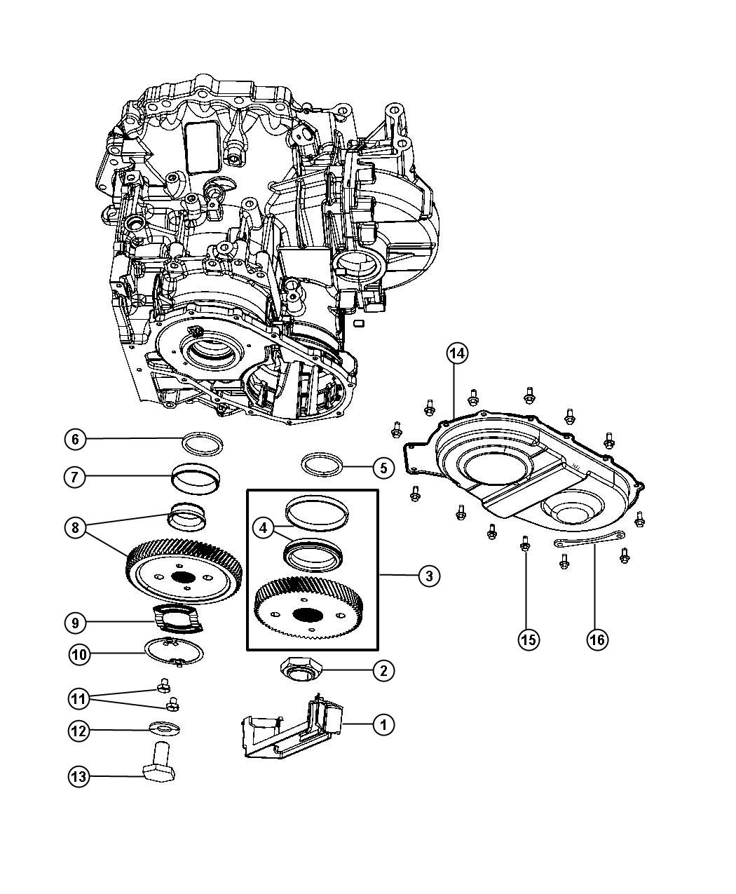 Transfer And Output Gears. Diagram