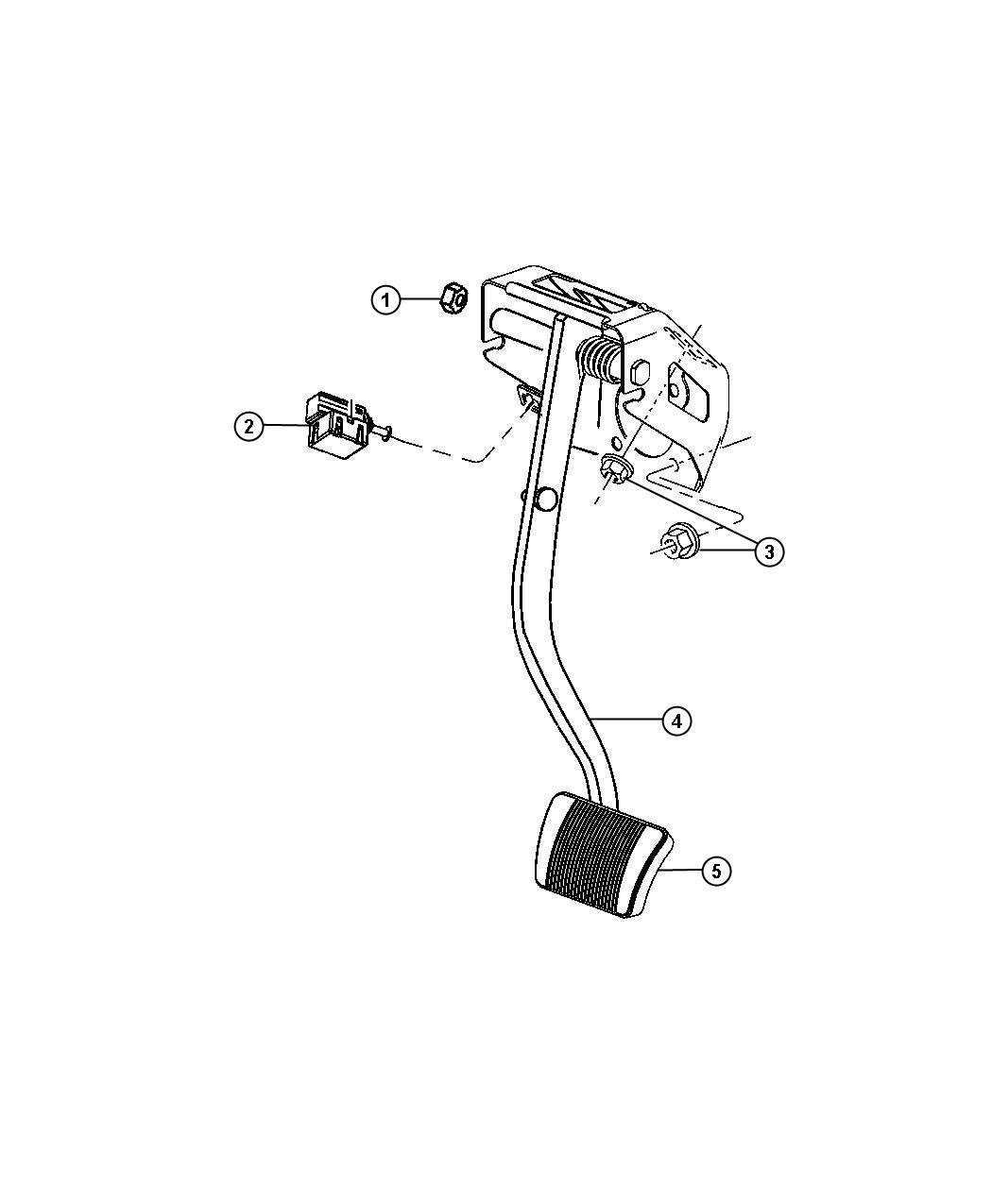 Diagram Brake Pedal Non-Adjustable. for your Dodge Charger  