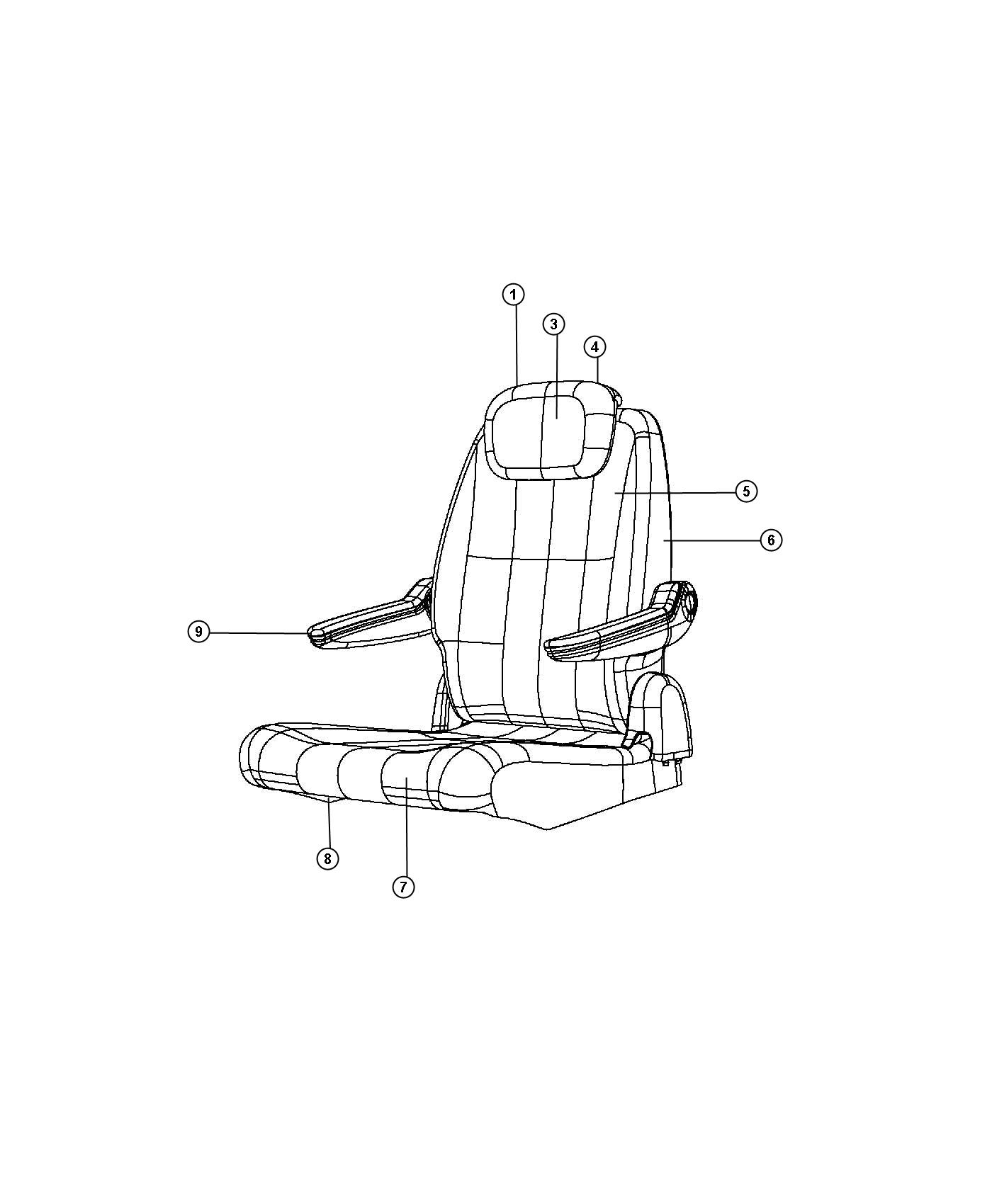 Diagram Rear Seat - Quad - Stow and Go - Trim Code [TL]. for your 2000 Chrysler 300 M  