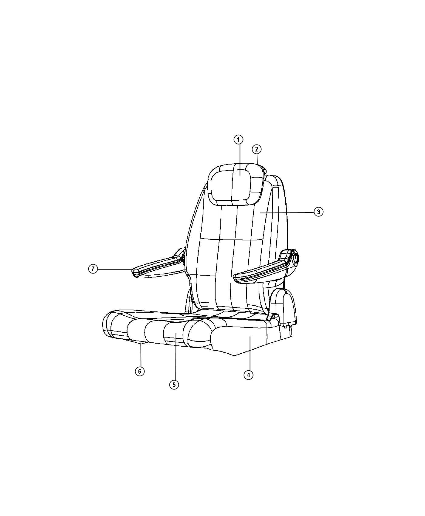 Diagram Rear Seat - Quad - Stow and Go - Trim Code [H7]. for your 2000 Chrysler 300 M  