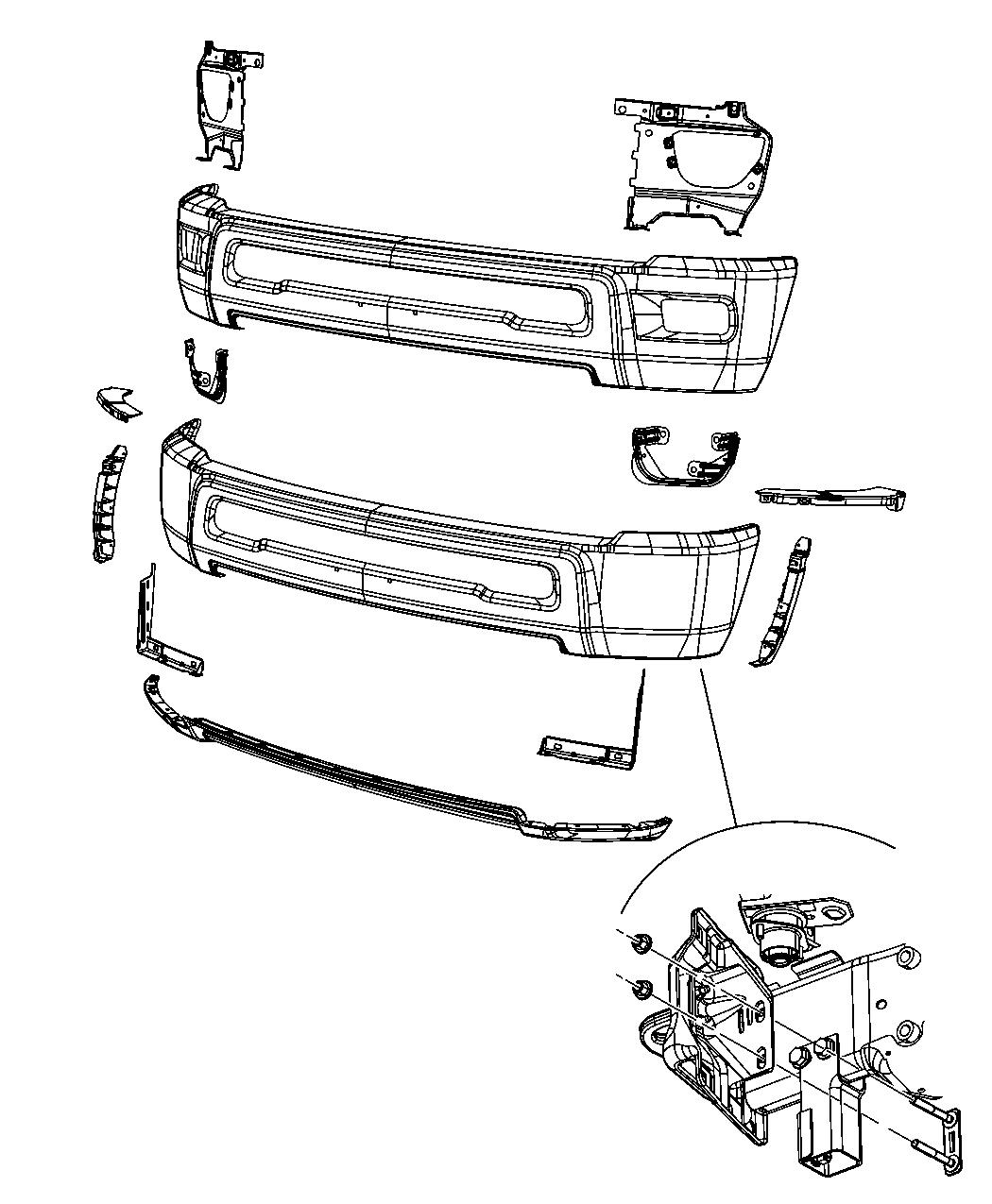 Diagram Bumper, Front. for your 1997 Dodge Ram 1500   