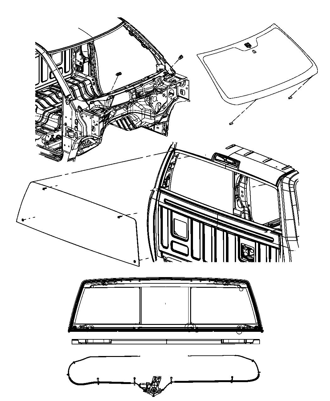 Windshield And Back Glass. Diagram