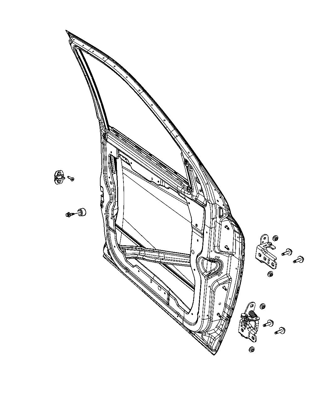 Diagram Front Door, Shell And Hinges. for your 2000 Chrysler 300  M 