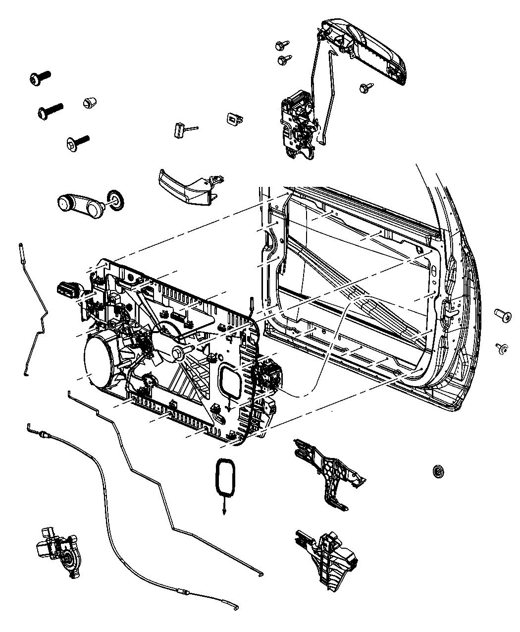 Diagram Front Door, Hardware Components. for your 1999 Chrysler 300  M 