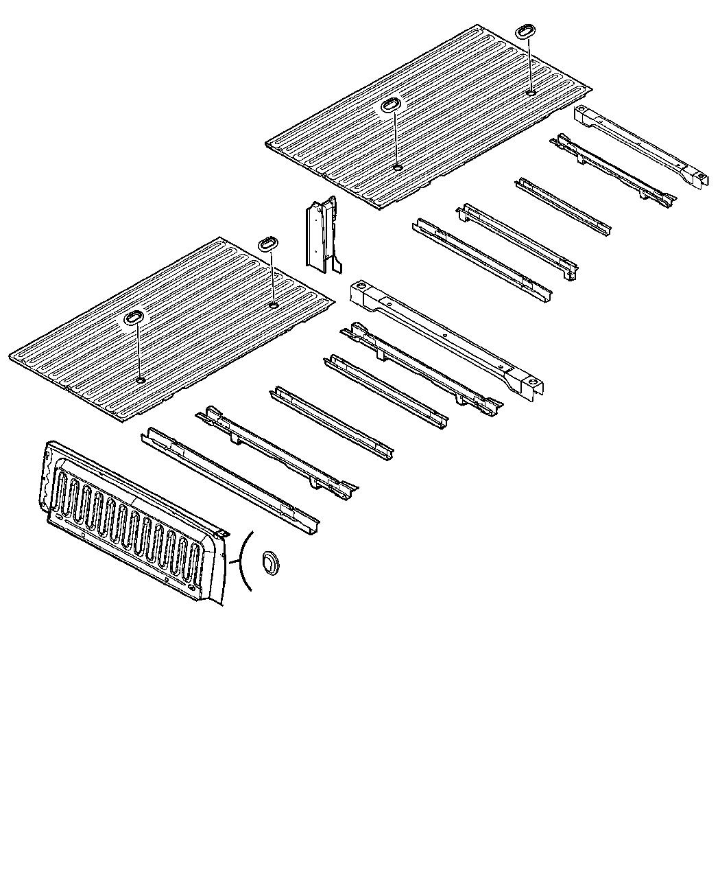 Pick-up Box Crossmembers, Reinforcements. Diagram