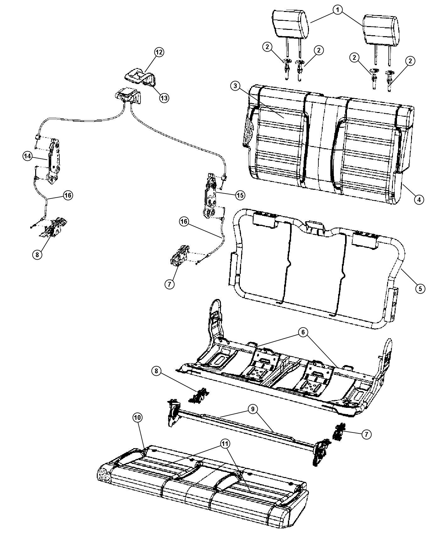 Rear Seat - Bench - Trim Code [VL]. Diagram