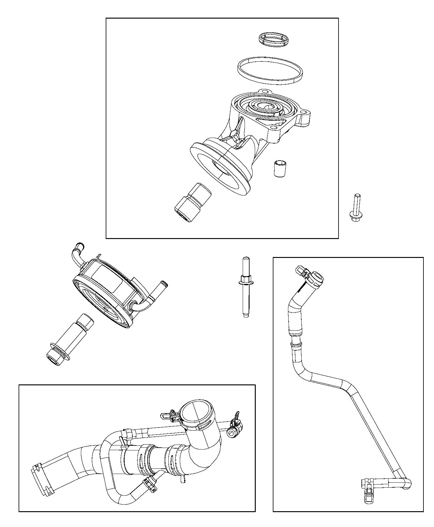 Diagram Engine Oil Cooler, Adapter And Hoses/Tubes 5.7L [5.7L V8 HEMI MDS VVT Engine]. for your 2017 Ram PROMASTER CITY WAGON   