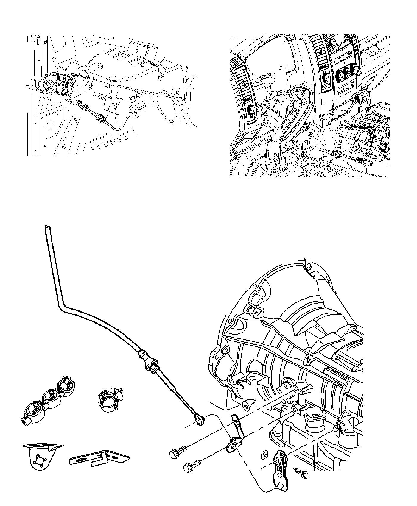 Diagram Gearshift Lever, Cable and Bracket. for your 2014 Ram 2500   