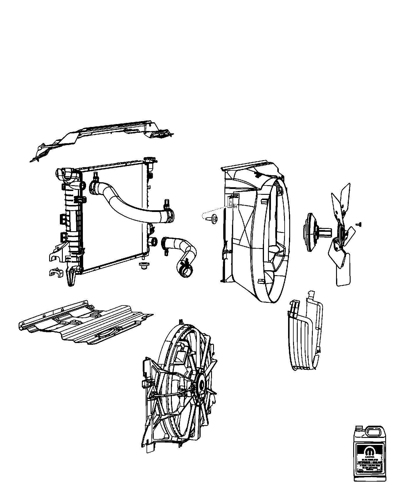 Diagram Radiator and Related Parts, 5.7L [5.7L V8 HEMI VVT Engine]. for your 1999 Chrysler 300  M 