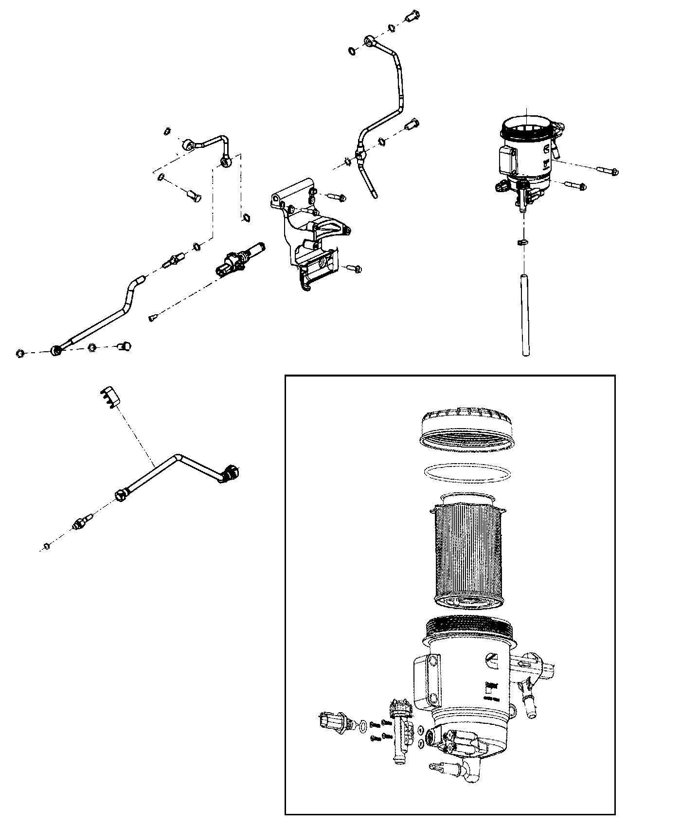 Diagram Fuel Filter, 6.7L [6.7L I6 Cummins Turbo Diesel Engine]. for your Ram 3500  