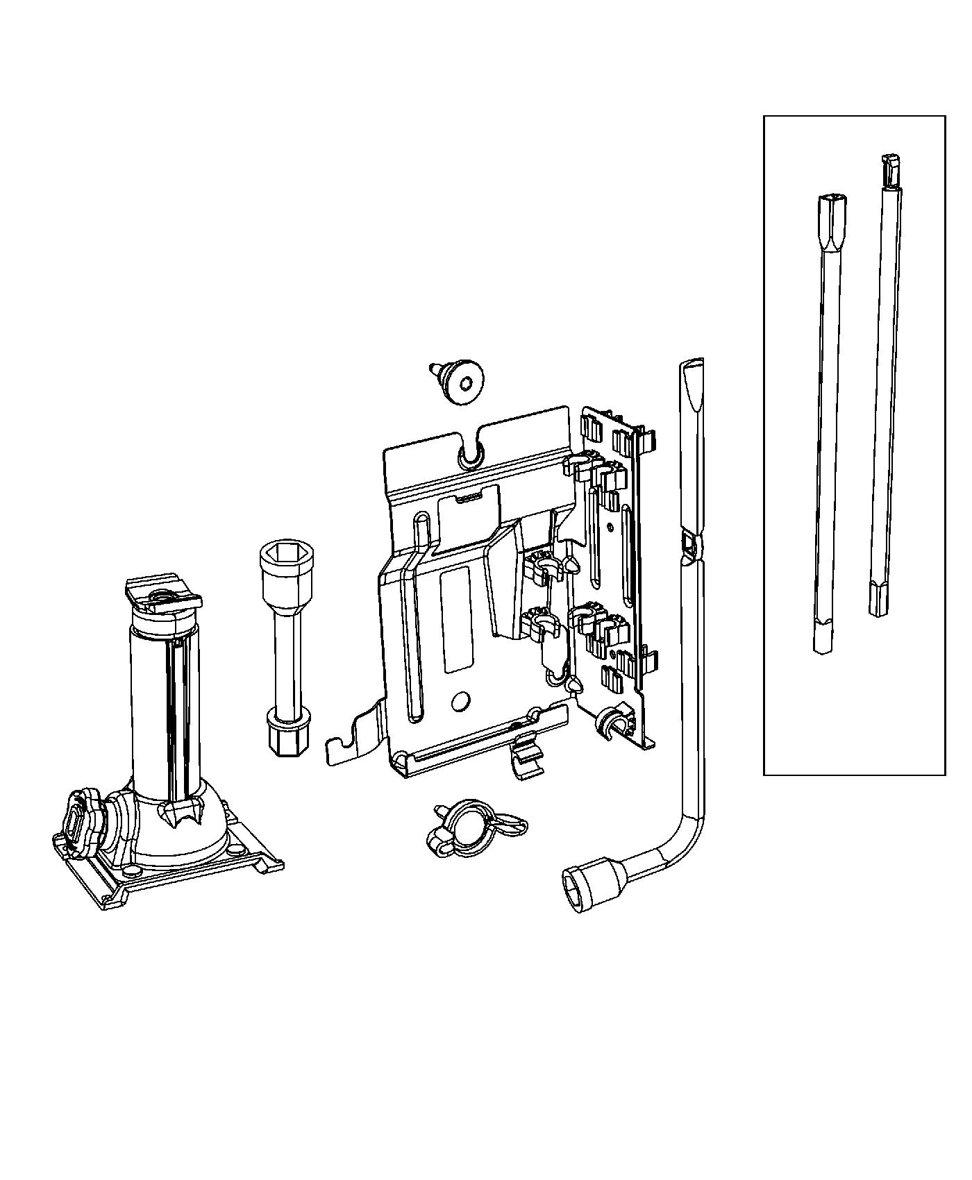 Diagram Jack Assembly And Tools. for your 2012 Ram 1500  SLT CREW CAB 