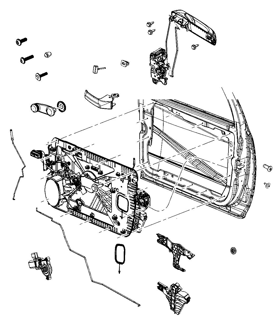 Diagram Front Door, Hardware Components. for your 1999 Chrysler 300  M 