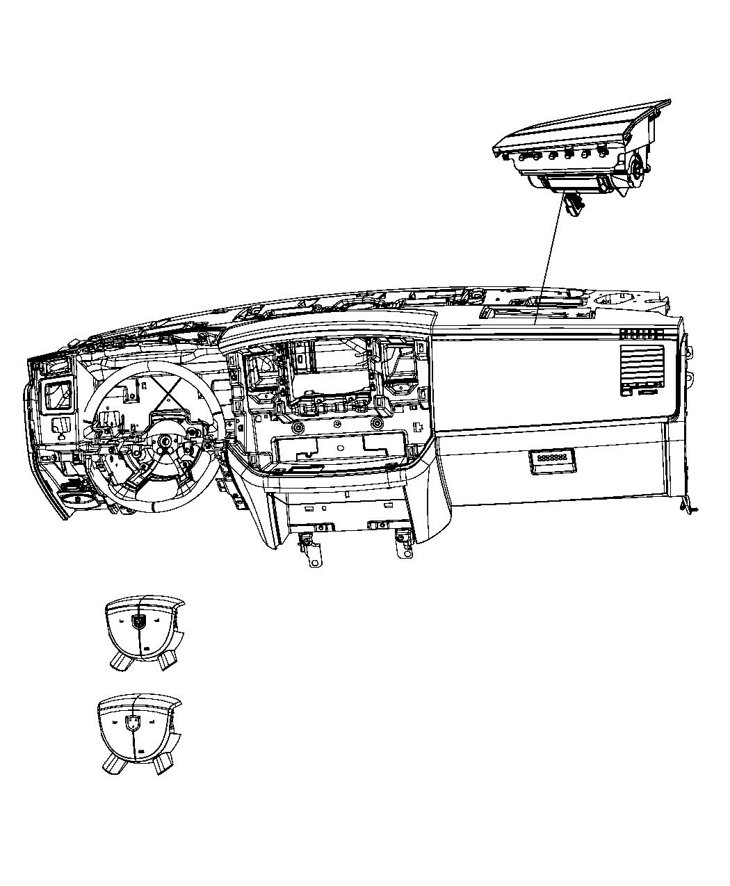 Diagram Air Bags Front. for your 2010 Dodge Challenger   