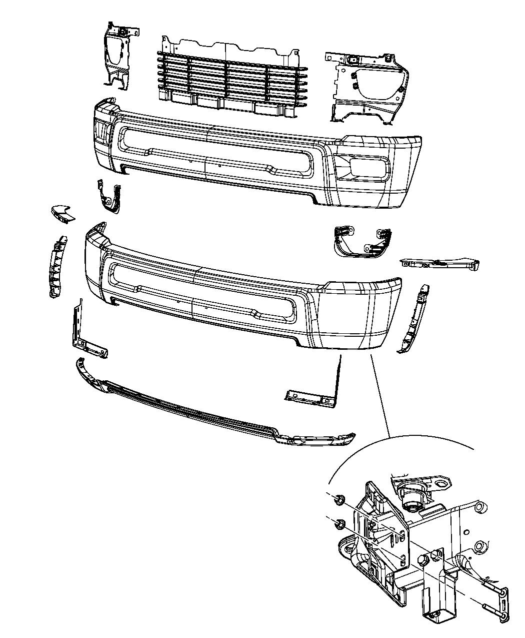 Diagram Bumper Front. for your Dodge Ram 1500  