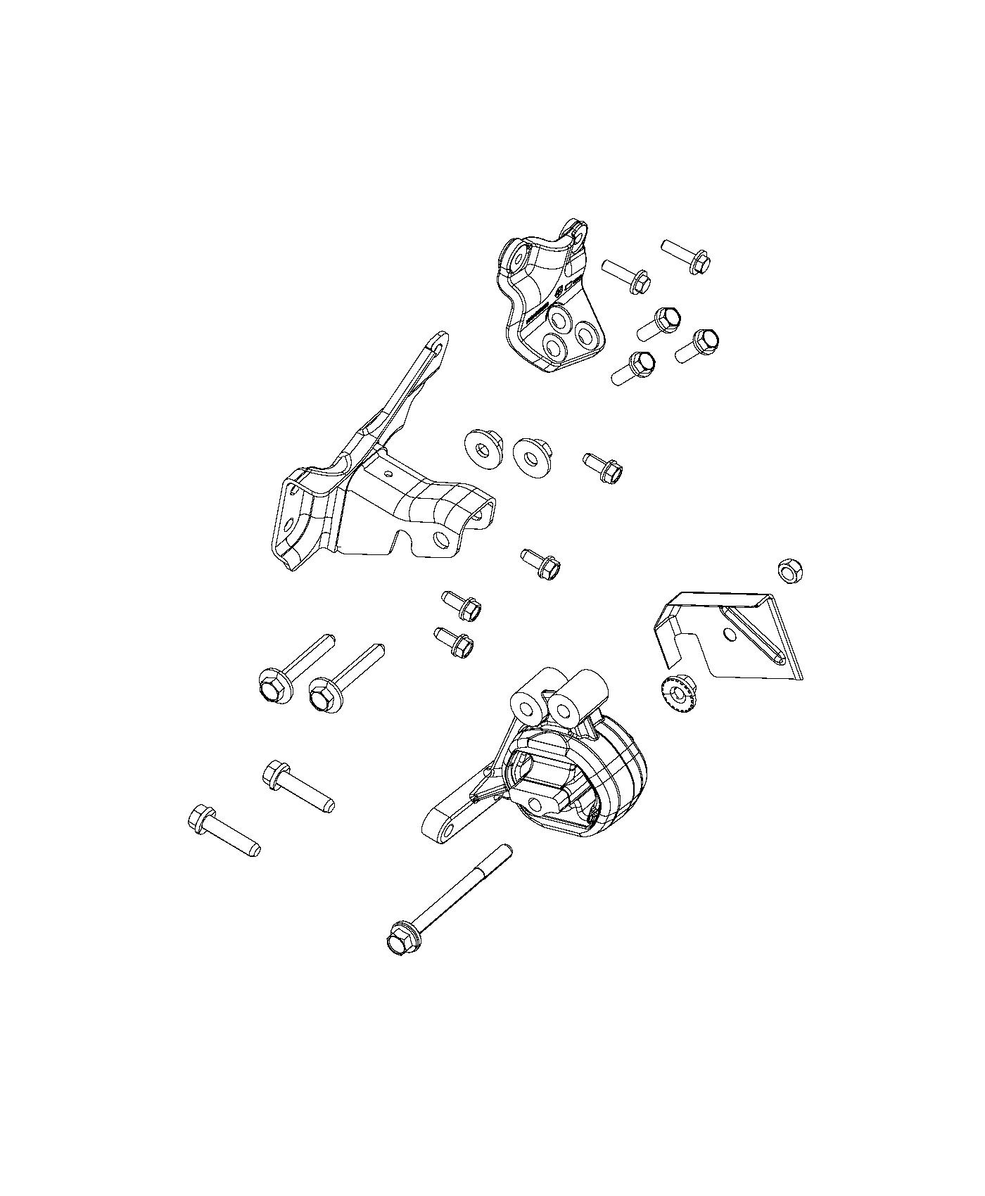 Diagram Engine Mounting Left Side 4WD 3.6L [3.6L V6 FFV 24V VVT Engine]. for your 2002 Chrysler 300  M 