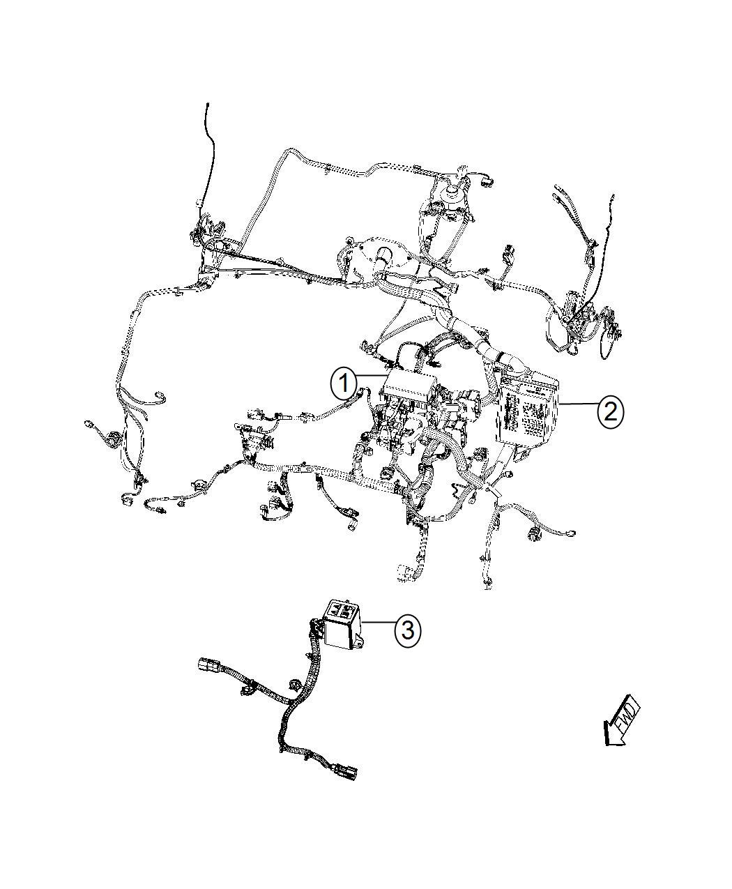 Diagram Power Distribution Center, Power Distribution Module. for your 2019 Fiat 500E   