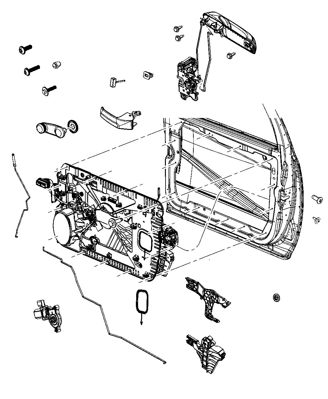 Diagram Front Door, Hardware Components. for your Chrysler 300  M